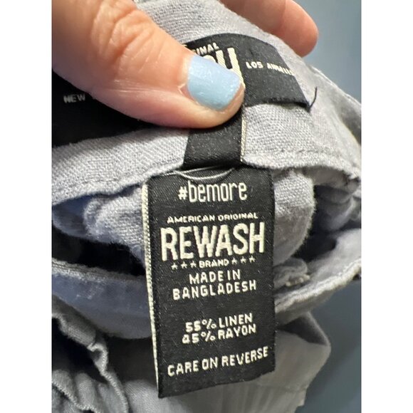 Rewash Womens Linen Blend Pants sz 9/29 Wide-Leg Grey Pants Beachy - Picture 11 of 12